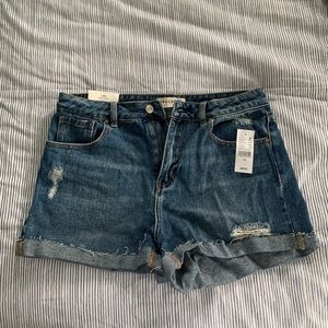 Pacsun Distress Denim Mom Shorts